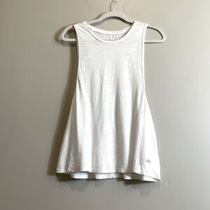 Alo size, small white athletic tank top cotton breathable fabric